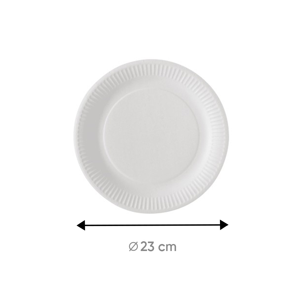 Assiette blanche en carton 230 mm